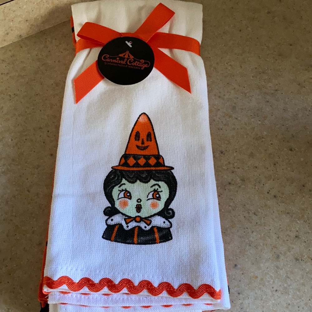 Carnival Cottage Halloween Witch Kitchen Towels